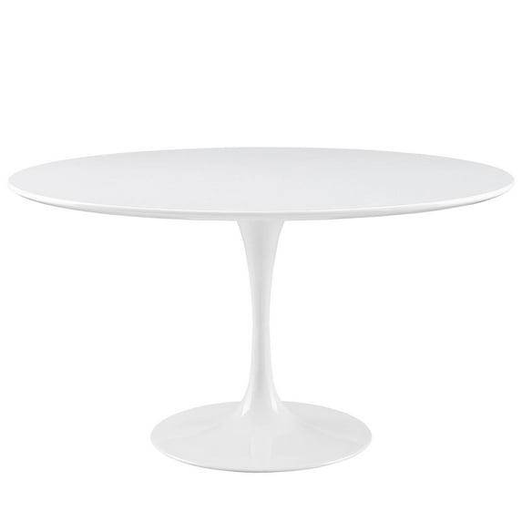Tulip Table, 54” Round White Modern Dining Table