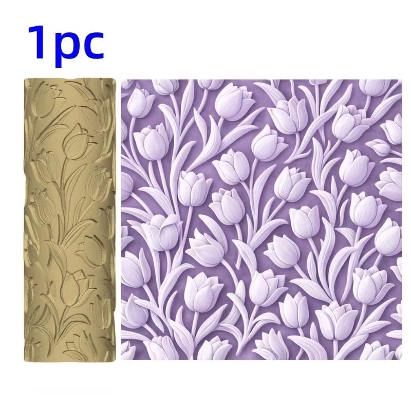 Tulip Textured Embossing Polymer Clay Roller  a must-have texturing tool for ceramic sculptures