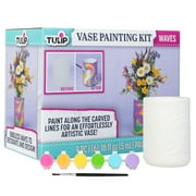 Tulip Textured Waves Ceramic Vase Painting Craft Kit, All-in-One, Easy to Paint, Décor, Gift, and Paint Night Idea