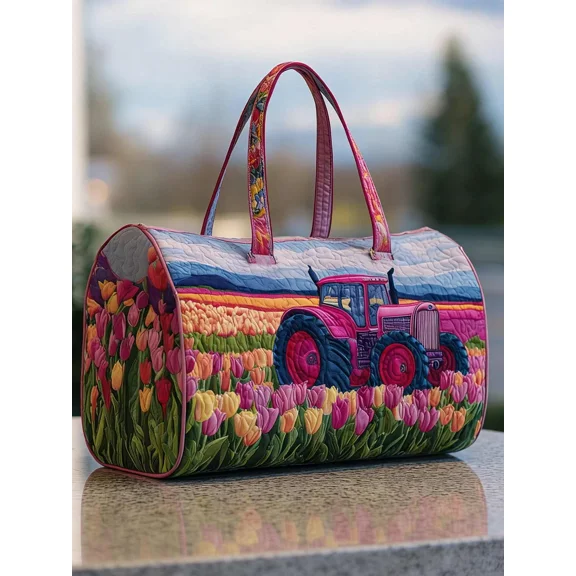 Tulip Tractor Quilted Duffle Bag