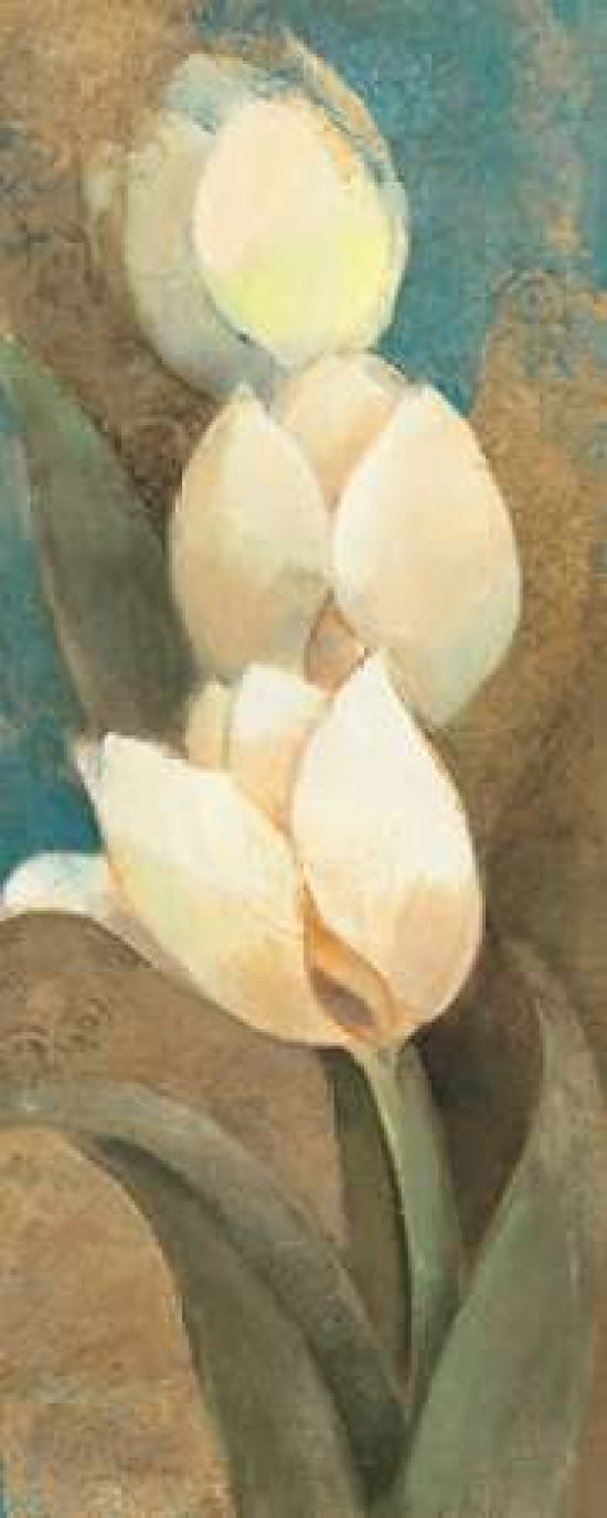 Tulip Trio Panel Canvas Art - Albena Hristova (24 x 48)