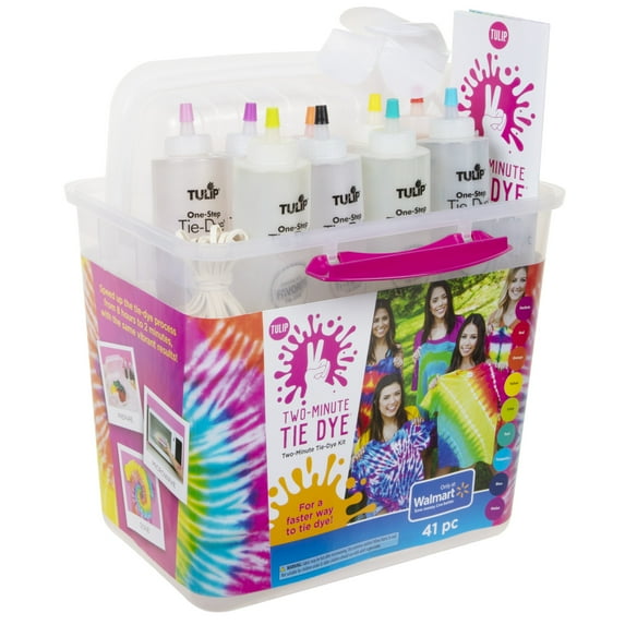 Tulip Two Minute Tie Dye Big Box Kit, 9 Bright Rainbow Colors, Add Water to Pre-Filled Dye Powder