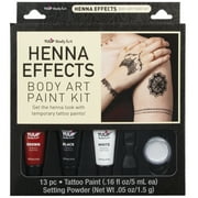 Tulip Ultimate Henna Body Art Kit, Neutrals: Black, Brown, White Non-Henna Body Paint, Multicolor