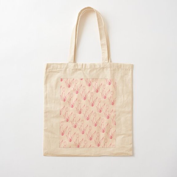 Tulip Vector Canvas Tote Bags, Reusable Shopping Bag