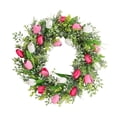thumbnail image 1 of Tulip Wreath for Front Door, Ngxiha Spring Summer Wreath with Green Leaves Artificial Tulip Flower Wreaths Spring Decor Artificial Door Wreath for All Seasons Window Wall Wedding Valentines Day Decor, 1 of 5