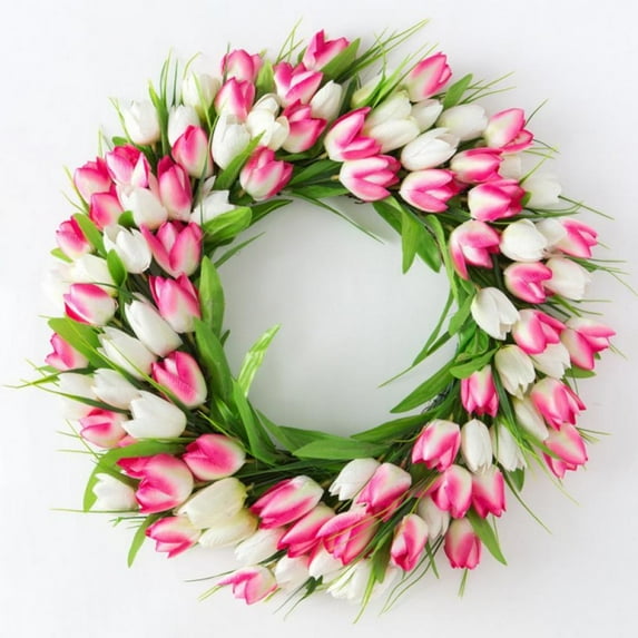Tulip Wreath for Front Door Summer Fall Large Wreaths for Outdoor Door Indoor Wall or Window Décor