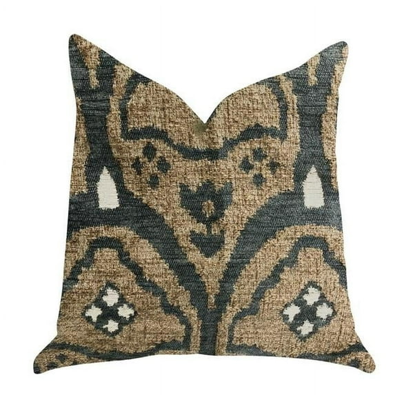 Tulip Zen Green Taupe Luxury Throw Pillow, 20 x 20 in.