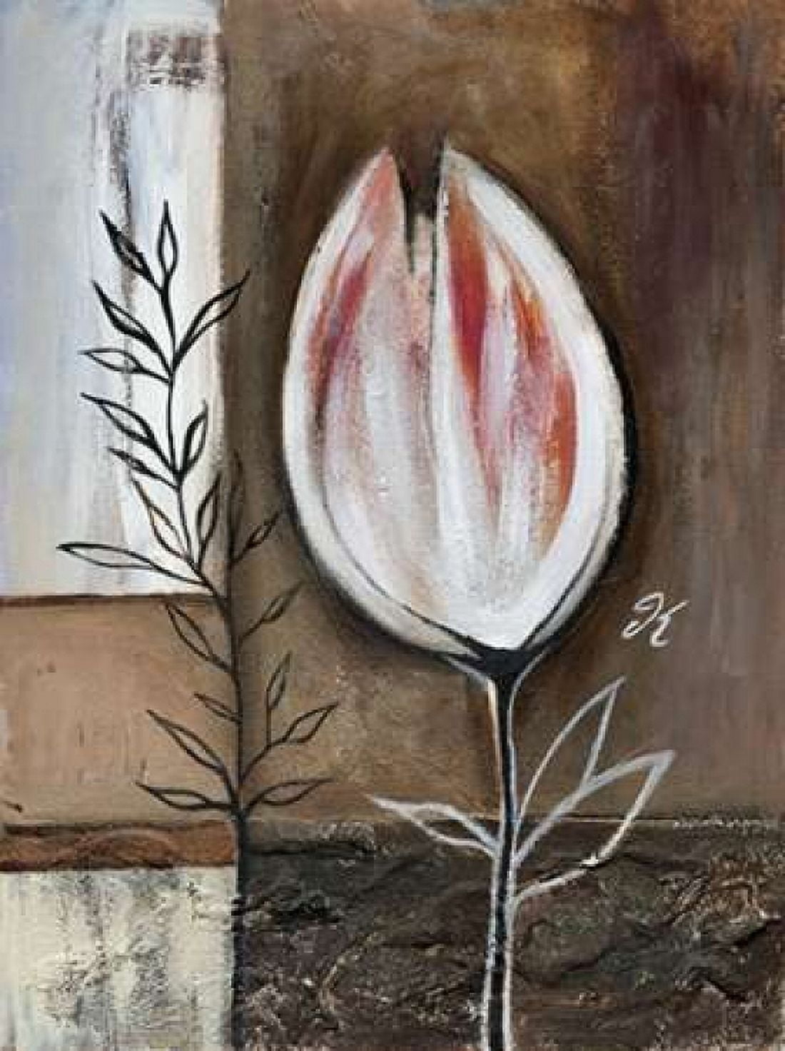 Tulip in brown IV Canvas Art - Kristel Peters (22 x 28)