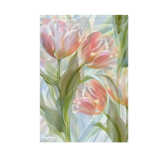Tulip with Leaf Garden Flag House Banner 12" x 18" Double Sided Outdoor Yard Decoration