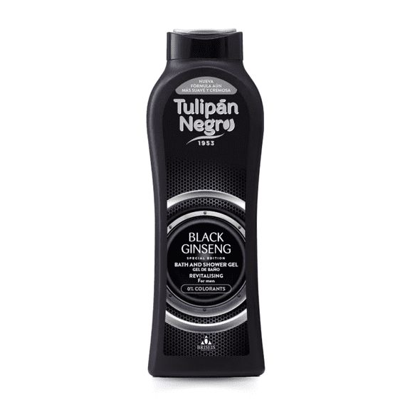 Tulipan Negro Black Ginseng Shower Gel, 650ml Revitalizing Formula for Men