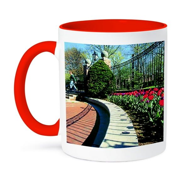 3dRose, Tulips, 11oz Two-Tone Red Mug