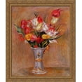 thumbnail image 1 of Tulips 28x32 Large Gold Ornate Wood Framed Canvas Art by Pierre Auguste Renoir, 1 of 2