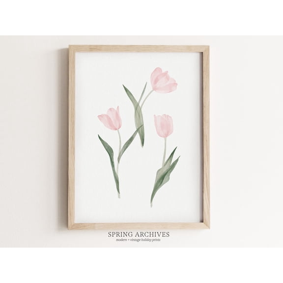 Tulips Art Print, Spring Home Decor, Easter Wall Art, Modern Floral #2948, Unframed Poster Size 12x18