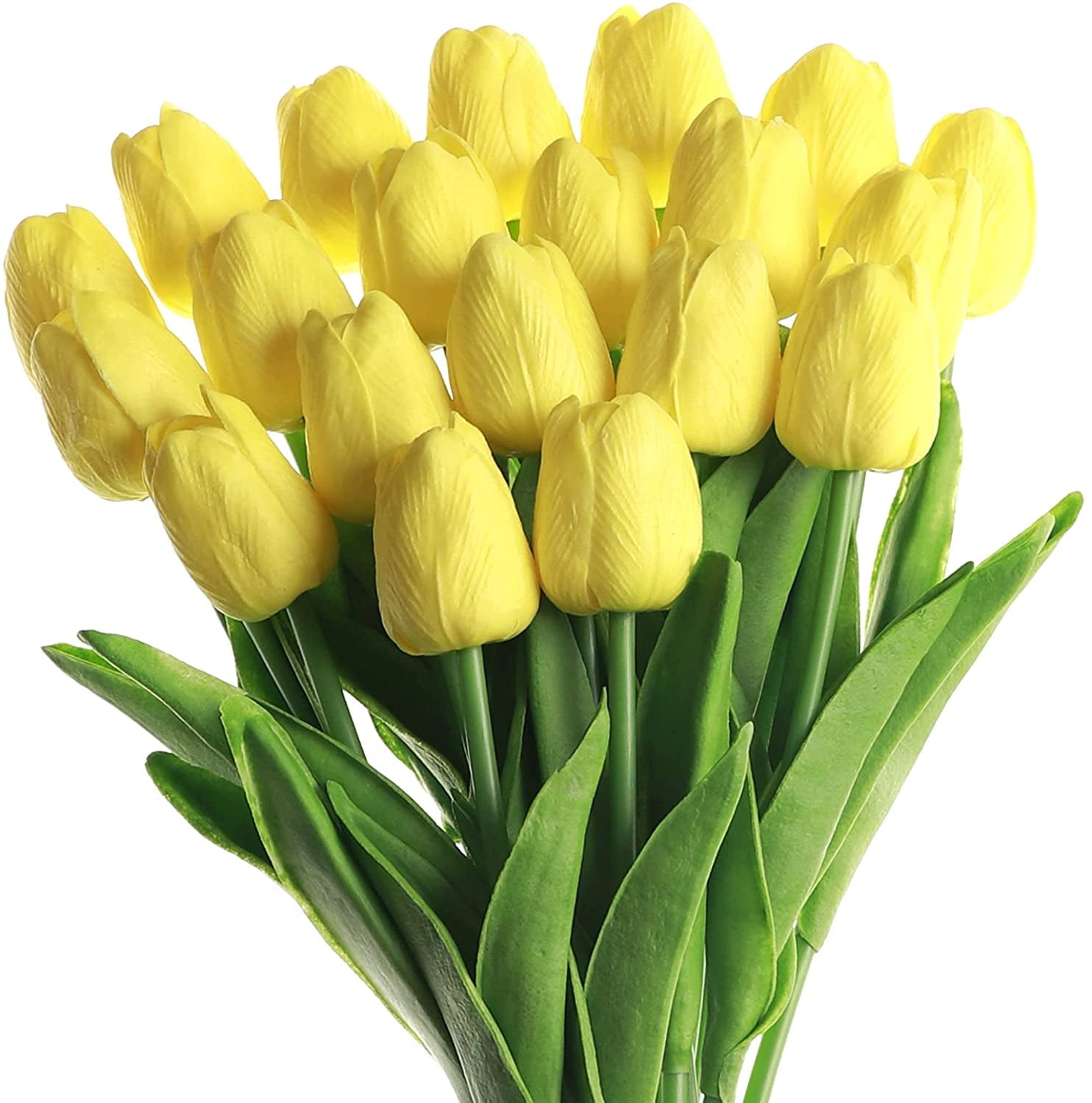 Tulips Artificial Flowers 20 Pcs Fake Faux Tulips PU Real Touch Tulips ...