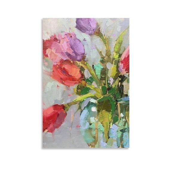 Tulips Artworks Picture Print Poster Wall Art Painting Canvas Gift Decor Home Posters Decorative 08x12inch(20x30cm)