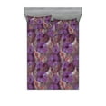 thumbnail image 1 of Tulips Fitted Sheet & Pillow Sham Set, Gothic Grunge Flowers Vintage with Simple Design Modern Leaves Print, Decorative Printed 3 Piece Bedding Decor, Calking, Pale Fuchsia Burnt Sienna, by Ambesonne, 1 of 2