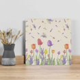 thumbnail image 1 of Tulips Floral Spring Wall Art Painting on Canvas, Lavender Flowers Colorful Canvas Art Home Prints Wall Art Framed Modern Artwork for Living Room Bedroom Wall Decor 20x20in, 1 of 9