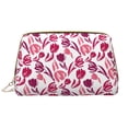 thumbnail image 1 of Tulips Flowers Red Pink Makeup Bag, Leather Waterproof Travel Toiletry Bag, Large Capacity Cosmetic Bag Make up Bags Organizer fro Travel Size Toiletries Women Girls, 1 of 4