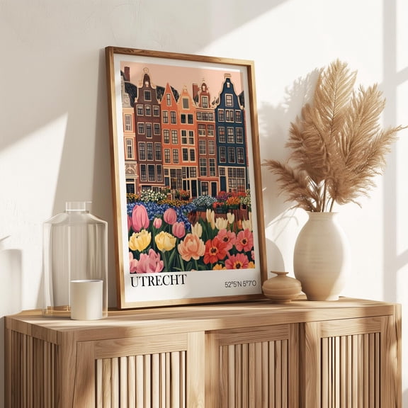 Tulips Mural Utrecht Flower Netherlands Cityscape Pictures Minimalist Poster Unframed Paper Print