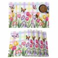 thumbnail image 1 of Tulips Spring Floral Placemats Set of 12, Flowers Butterfly Plaid Pastoral Placemats for Dining Table, Place Mats for Kitchen Tabletop, Waterproof Wipeable Dining Table Mats Set, 1 of 9