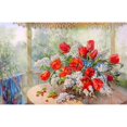thumbnail image 1 of Tulips and bird-cherry Poster Print by Olga Dandorf (24 x 15), 1 of 1