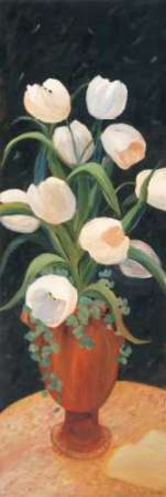 Tulips by Night Canvas Art - Leila Platt (8 x 24)