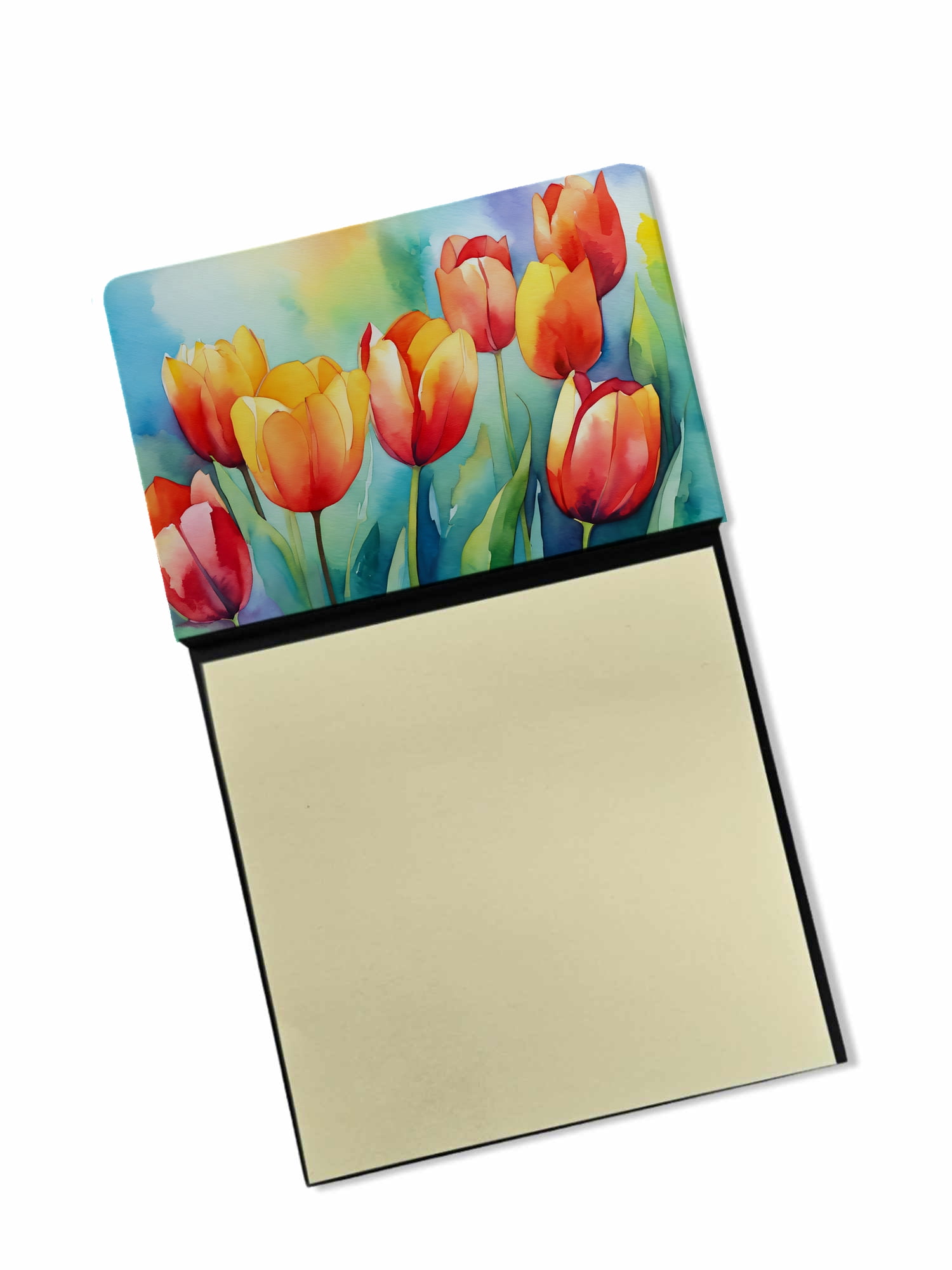 Tulips in Watercolor Sticky Note Holder 3.25 in x 5.25 in