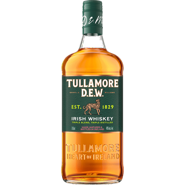 Tullamore D.E.W. Original Irish Whiskey, 750ml Glass Bottle, 40% ABV 80 Proof