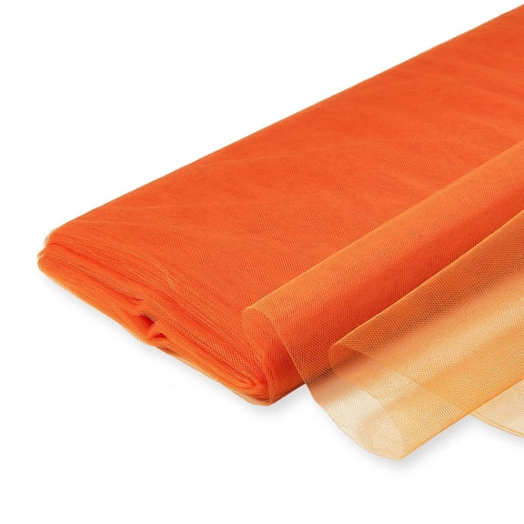 Tulle 54" Wide 40 Yard Long Polyester Sheer Fashion Apparel Sewing Decor Fabric By The Bolt - Orange