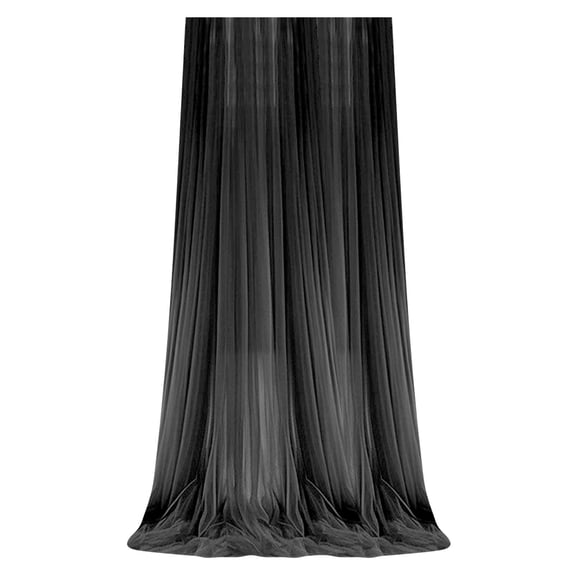 Tulle Backdrop Curtains for Wedding Decor - Sheer Voile Fabric Drapes for Photo Background, Baby Shower, Birthday Party, and Bridal Ceremony Decorations (Black,63"x84.6")