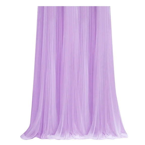 Tulle Backdrop Curtains for Wedding Decor - Sheer Voile Fabric Drapes for Photo Background, Baby Shower, Birthday Party, and Bridal Ceremony Decorations (Purple,63"x84.6")