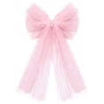 thumbnail image 1 of Tulle Bow,11.8x7.8 Inch Double Layer Tulle Christmas Bows,Soft Fabric Pre‑Formed Christmas Bow Knot,Decorative Sheer Ribbon Bow Decor,Coquette Tulle Holiday Bow Decoration for Party,Tree, 1 of 4