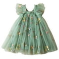 thumbnail image 1 of Tulle Dress Toddler Butterfly Back Tiered Floral Embroidered Tulle Tutu Dress 6M-4T Little Girl Back to School Clothes, Green, 3 Years, 1 of 7