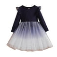 thumbnail image 1 of Tulle Dress for Girls Fashion Long Sleeve Crewneck Princess Dresses Summer Vacation Beach Clothes Size 4-12, 1 of 7