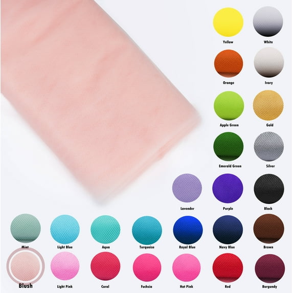 Tulle Fabric Bolt 54"X40yds Wedding Bridal Party Favor Decoration Tutu Craft (Blush)