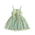 thumbnail image 1 of Tulle Fairy Dresses for Girls Sleeveless Floral Embroidered Dress Party Cute Summer Casual Photoshoot Dress, Green, 9 Months, 1 of 7