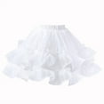 thumbnail image 1 of Tulle Petticoat Skirts for Girls Layered Puffy White Crinoline Underskirt Elastic Waist Party Formal Ball Gown Skirt, White, M, 1 of 1