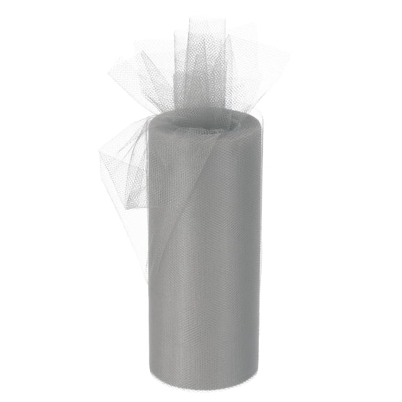 Tulle Rolls Fabric Spools 6" 25 Yards Grey for Decoration Wrapping Wedding DIY Crafts