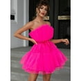 thumbnail image 1 of Tulle Ruffle Hem Bow Detail Mini Dress, 1 of 18