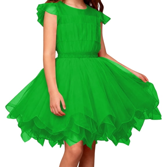 Tulle Skirt,Girls Tutu Skirt Layered Puffy Short Flowy Sheer Fabric Elegant Design Girls Ballet Dance Dress for Party Performance Festive Celebrations,Tutu for Girls,Green2,One Size