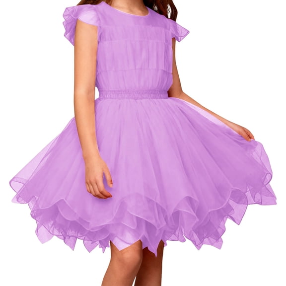 Tulle Skirt,Girls Tutu Skirt Layered Puffy Short Flowy Sheer Fabric Elegant Design Girls Ballet Dance Dress for Party Performance Festive Celebrations,Tutu for Girls,Light Purple,One Size