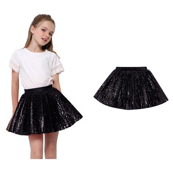 Tulle Skirt Layered Black Tutu Sparkle Tulle Skirt Elastic Waist Ballet Skirt Birthday Party Dresses 5-6 Years