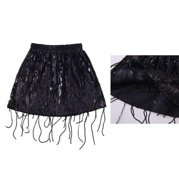 Tulle Skirt Layered Black Tutu Sparkly Sequin Skirt Elastic Waist Ballet Dance Dress Princess Tutu Birthday Dress 4-5 Years