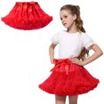 thumbnail image 1 of Tulle Skirt Layered Red Tutu Elastic Waist Tutu Ballet Skirts Birthday Party Dresses 8-10 Years, 1 of 7