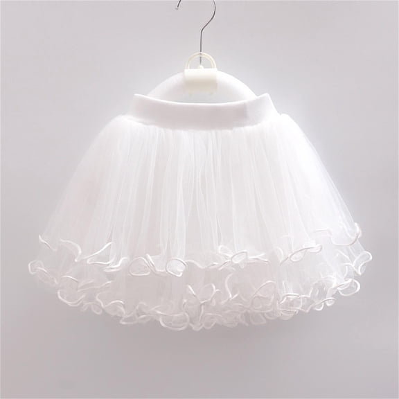 Tulle Skirt Layered White Tutu Elastic Waist Ballet Tutu for Toddler Girls Toddler Dress Up Birthday Party 12-18 Months