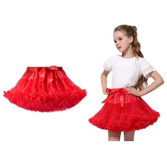 Tulle Skirt Layers Red Tutu Elastic Waist Ballet Skirt Fairy Dress 0-2 Years