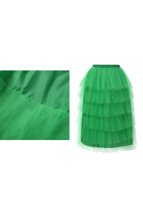 Tulle Skirt for Girls Layered Green Tutu Elastic Waist Ballet Tutu Skirts Thanksgiving Tutu 3-14 Years