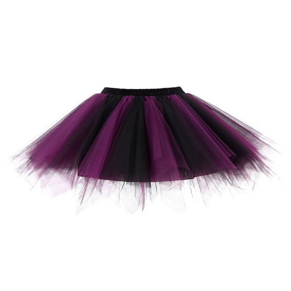 Tulle Skirt for Women Teen Girls Rainbow Colored Mesh Elastic Multi-Layered Party Dancing Mini Skirt Festival