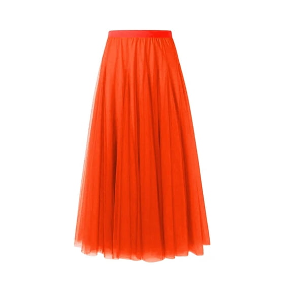 Tulle Skirt y2k Clothes Women Aesthetic Solid Color Elastic High Waist Pleated Skirts Fairycore Grunge Skirt Streetwear-As photo shows_e-One Size