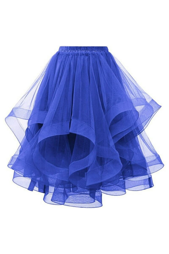 Tulle Skirts for Women, A Line Elastic Waist Tiered Layered Puffy Midi Long Valentine's Party Tutu Skirt Fairy Skirt Tutu